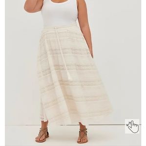 Ivory lace maxi skirt